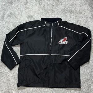 Black Carolina Junior Jr Hurricanes NHL Warm up Track Work Out Team Jacket S & M